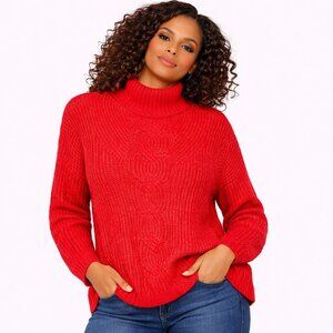 Maurices Women’s Red Knit Sweater | Long Sleeve Cozy Pullover | Size L